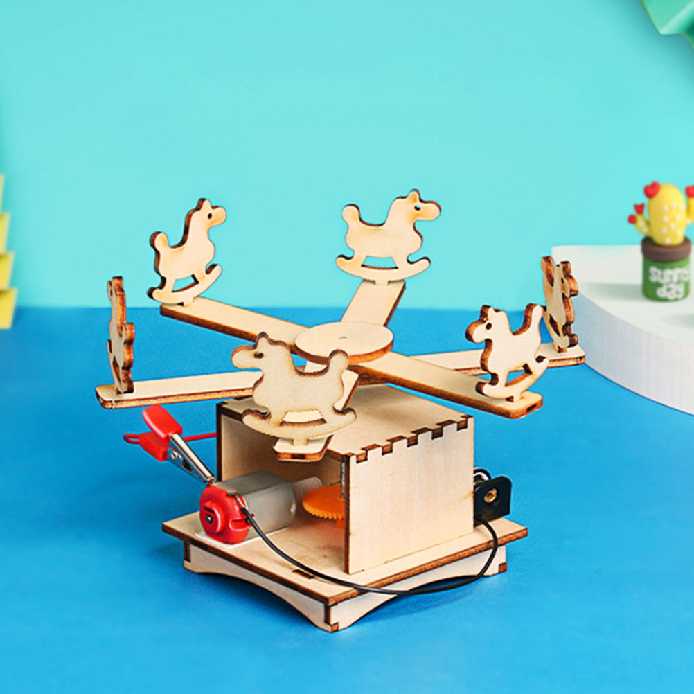 Science Diy Model - DIY Wooden Merry-Go-Round Assemble Kits Science