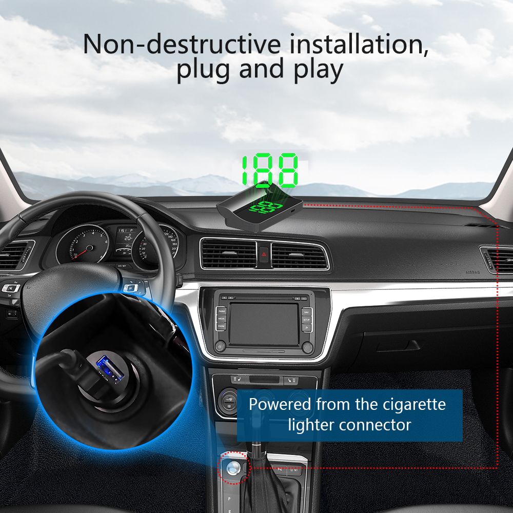 W1 Car HUD Head Up Display Win – обзор и цена Anemometer Wind Speed