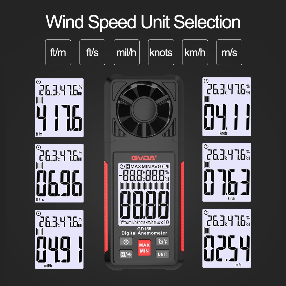 GVDA Digital Anemometer Handhe – обзор и цена Anemometer Wind Speed