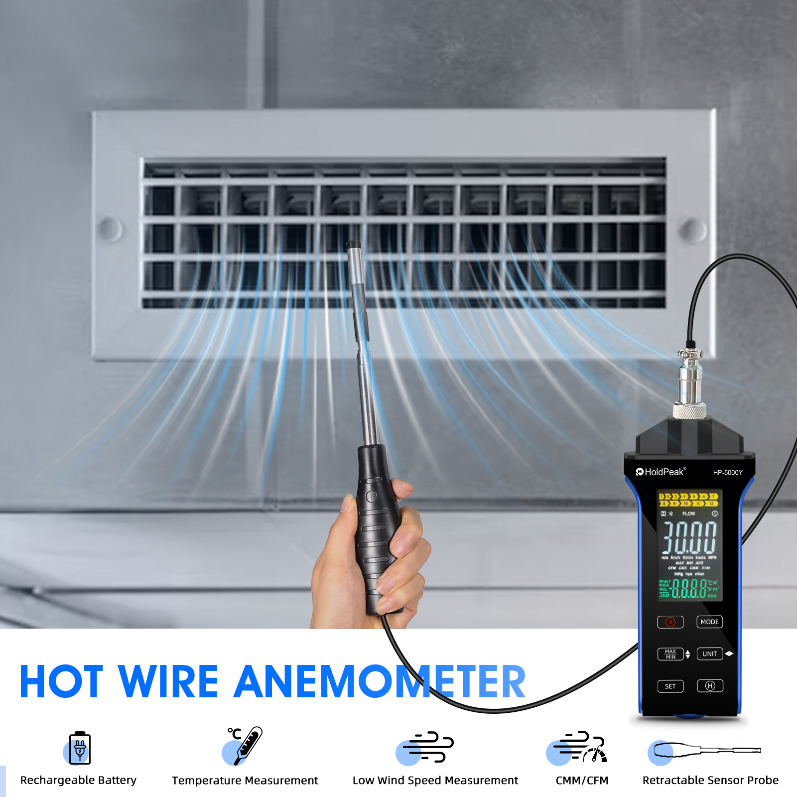 Anemometer Hot Wire Wind Speed – обзор и цена Anemometer Wind Speed