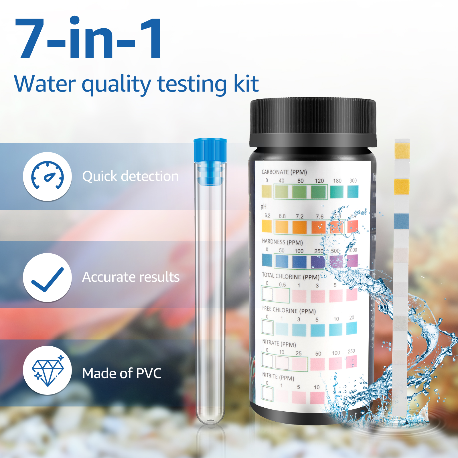 100Pcs 7 in 1 Aquarium Test St – обзор и цена Water Testing Kit