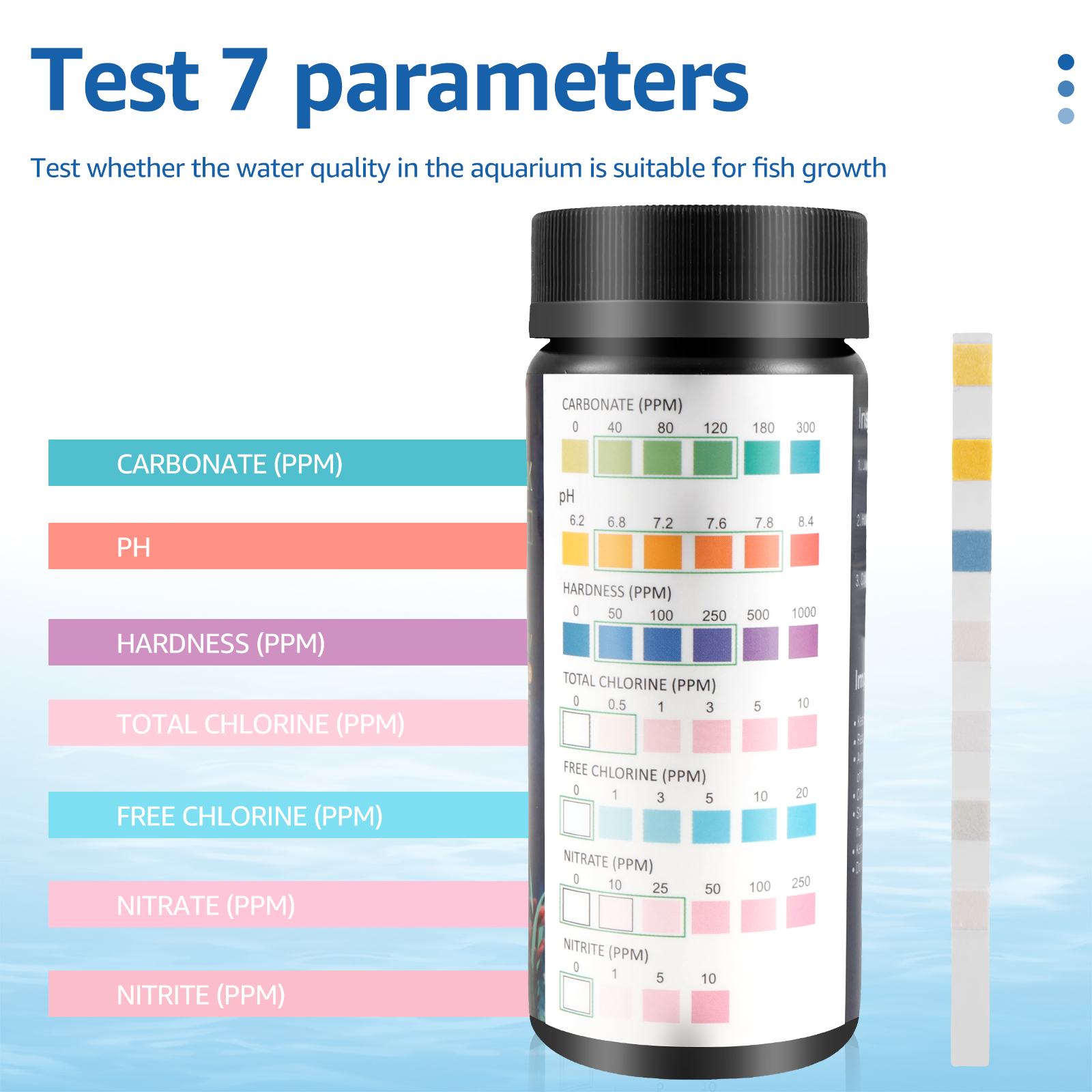 100Pcs 7 in 1 Aquarium Test St – обзор и цена Water Testing Kit